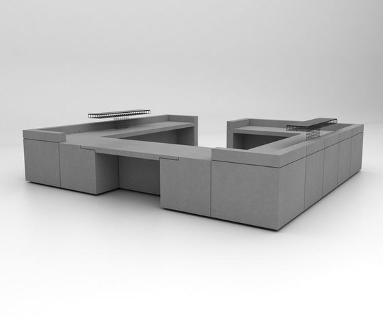 Lintel Reception Desk Configuration 9 | Comptoirs | Isomi