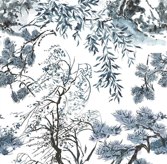 Shanghai Garden Fabrics | Winter Palace - Indigo | Tissus de décoration | Designers Guild