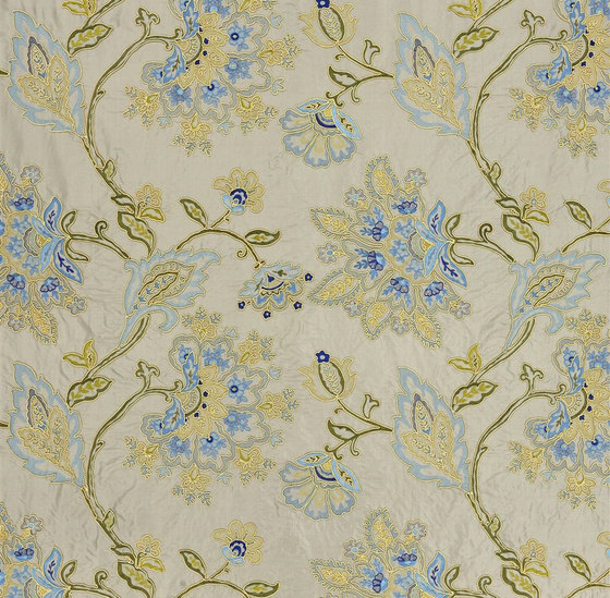 St. James's Fabrics | Court Flower - Lapis | Tessuti decorative | Designers Guild