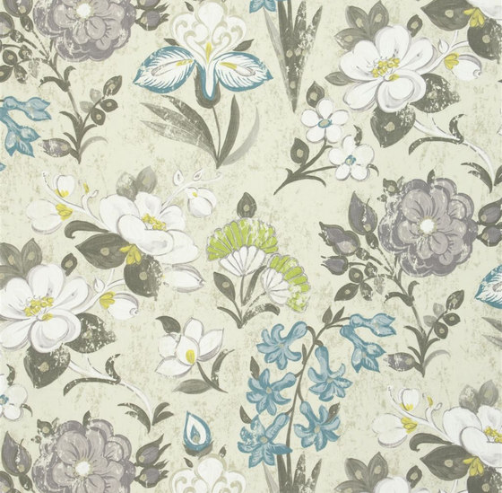 Amrapali Fabrics | Lotus Flower - Travertine | Tejidos decorativos | Designers Guild