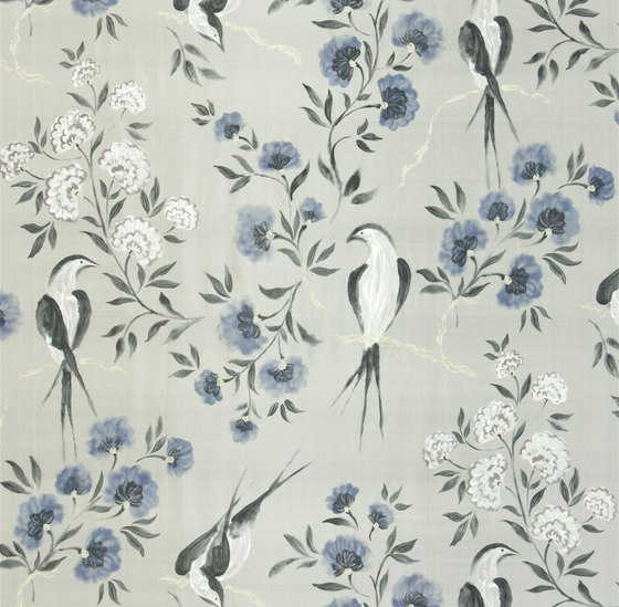 Amrapali Fabrics | Jacaranda - Charcoal (S) | Tessuti decorative | Designers Guild