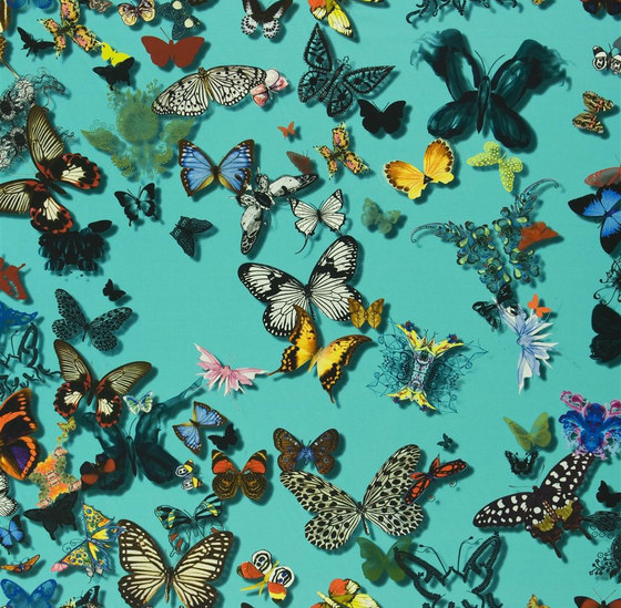 Carnets Andalous Fabrics | Butterfly Parade - Lagon | Tissus de décoration | Designers Guild