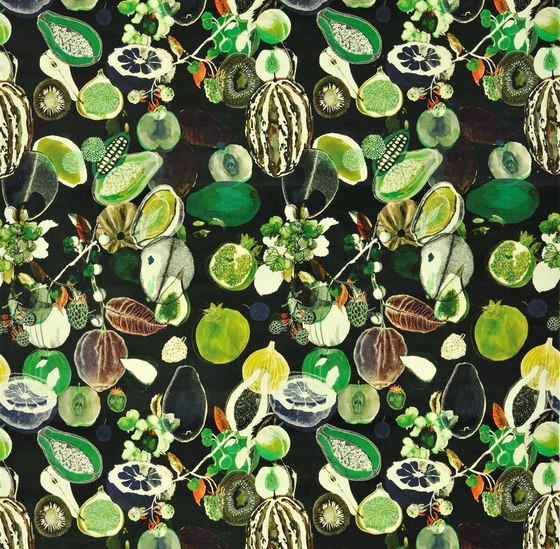 Nouveaux Mondes Fabrics | Soft Manaos - Onyx | Tessuti decorative | Designers Guild