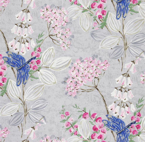 Kimono Blossom Fabrics | Kimono Blossom - Heather | Tejidos decorativos | Designers Guild