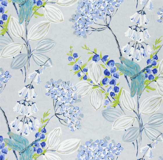 Kimono Blossom Fabrics | Kimono Blossom - Delft | Tejidos decorativos | Designers Guild