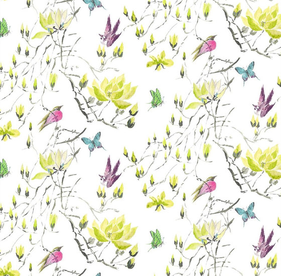 Orangerie Fabrics | Madame Butterfly Ii - Acacia | Tissus de décoration | Designers Guild