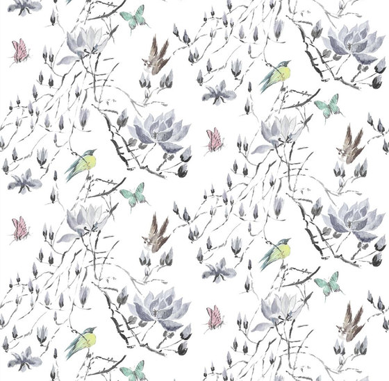 Orangerie Fabrics | Madame Butterfly Ii - Delft | Tissus de décoration | Designers Guild