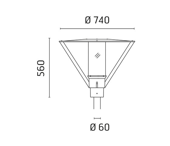 Andrea / Pole Ø 60mm - Transparent Acrylic Diffuser | Lámparas exteriores de pared | Ares