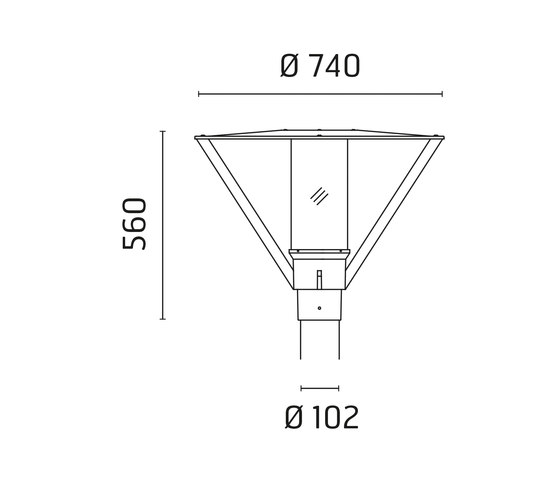 Andrea / Pole Ø 102mm - Transparent Acrylic Diffuser | Lámparas exteriores de pared | Ares