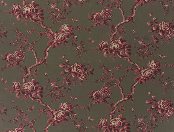 Signature Ashdown Manor Fabrics | Ashfield Floral - Scarlet | Tejidos decorativos | Designers Guild