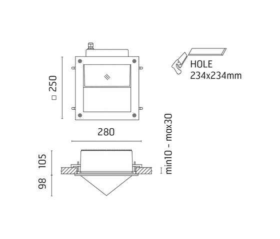 Ara / 250x250 mm - Visiera / Palpebra | Lampade outdoor soffitto | Ares