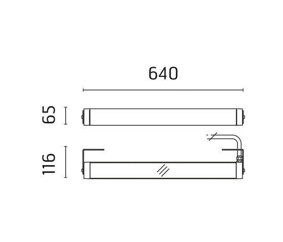 Arcadia 640 / With Brackets L 80mm - Transparent Glass - Adjustable | Lámparas exteriores de pared | Ares