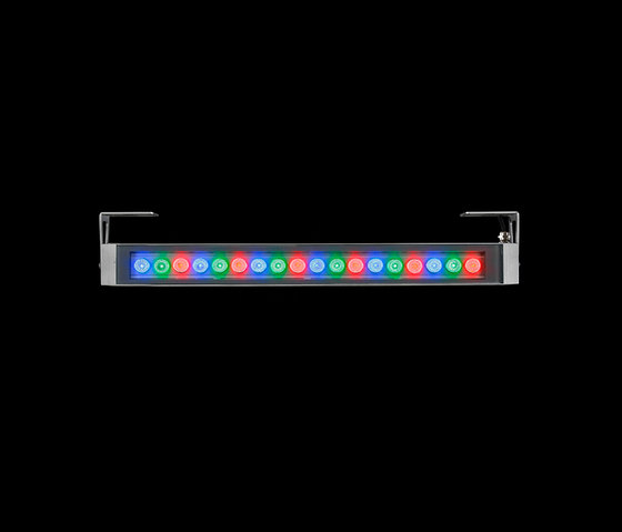 Arcadia 640 RGB Power LED / With Brackets L 80mm - Sandblasted Glass - Adjustable | Außen Wandanbauleuchten | Ares