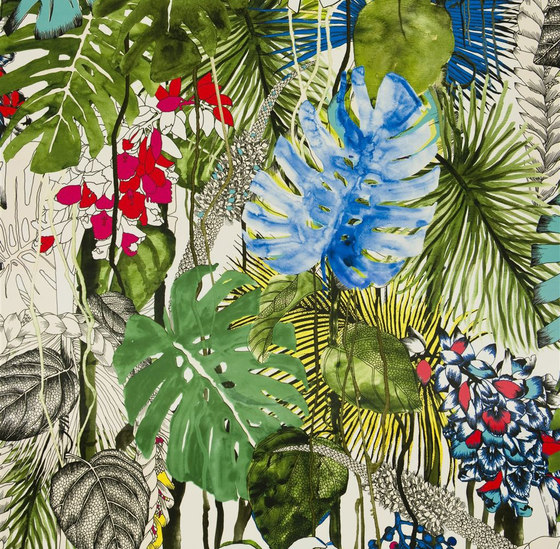 Belles Rives Fabrics | Jardin Exo Chic - Bougainvillier | Tissus de décoration | Designers Guild
