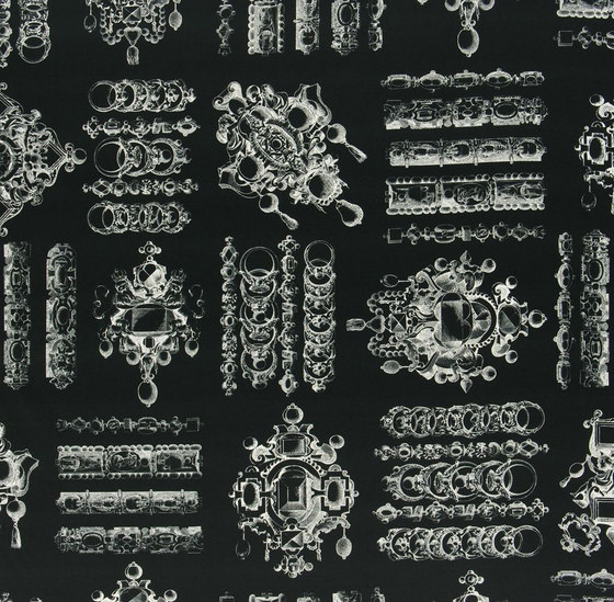 Belles Rives Fabrics | La Main Au Collet - Caviar | Dekorstoffe | Designers Guild