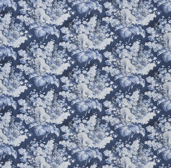 Indigo Bleu Fabrics | Perosita - Indigo | Tissus de décoration | Designers Guild