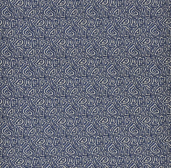 Indigo Bleu Fabrics | Manzu - Indigo | Tissus de décoration | Designers Guild