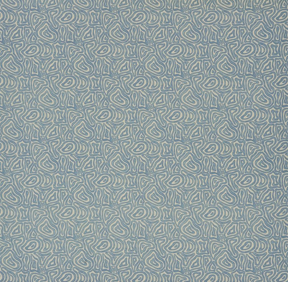 Indigo Bleu Fabrics | Manzu - Teal | Tissus de décoration | Designers Guild
