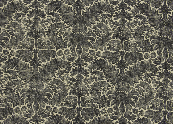 Signature Artiste de la Mer Fabrics | Antibes Batik - Charcoal | Dekorstoffe | Designers Guild