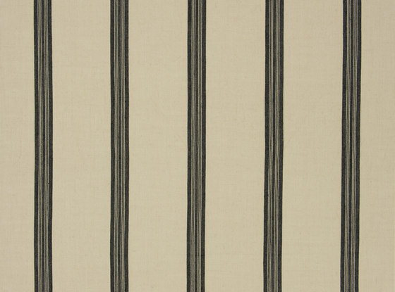 Signature Artiste de la Mer Fabrics | Leblanc Stripe - Noir | Tissus de décoration | Designers Guild