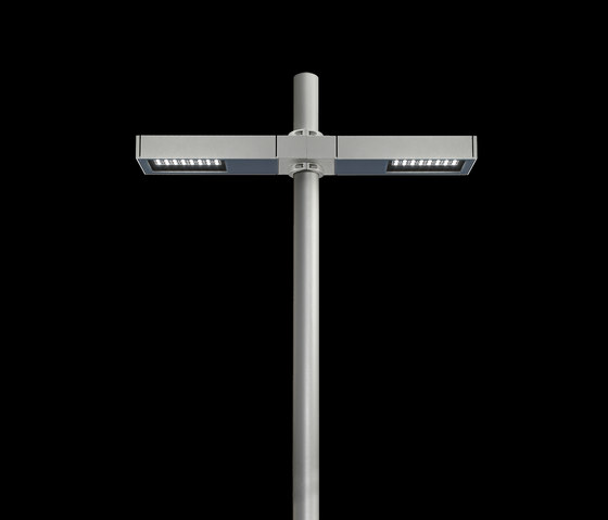 Dooku 400 Power LED / Pole Ø 76mm - Double Top Pole - Wide Beam 120° (Wide Spaces - Public Areas - Parking Areas) | Outdoor floor lights | Ares