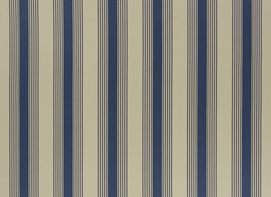 Signature Artiste de la Mer Fabrics | Silver Lake Stripe - Navy | Tissus de décoration | Designers Guild