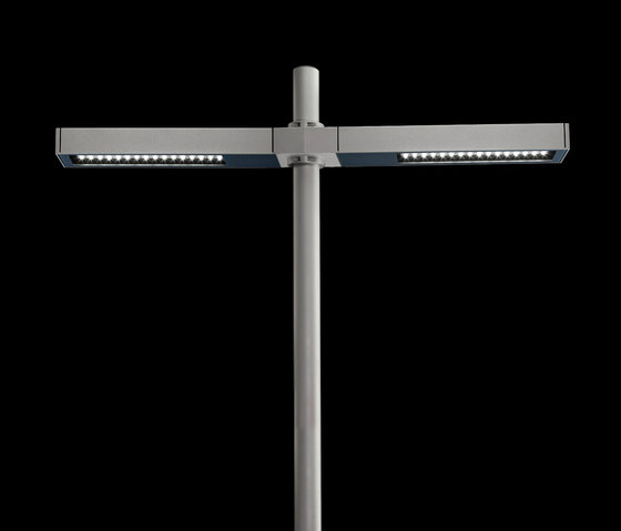 Dooku 600 Power LED / Pole Ø 76mm - Double Top Pole - Street Light Optic (Foot and Cycle Paths) | Außen Bodenleuchten | Ares