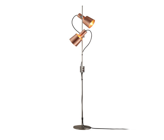Chester Floor Light, Satin Copper, Black Braided Cable | Lámparas de pie | Original BTC