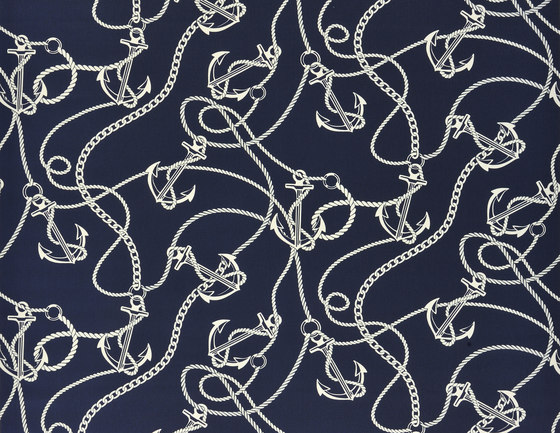 Signature Sur la Cote Fabrics | Weigh Anchor - Navy | Tessuti decorative | Designers Guild