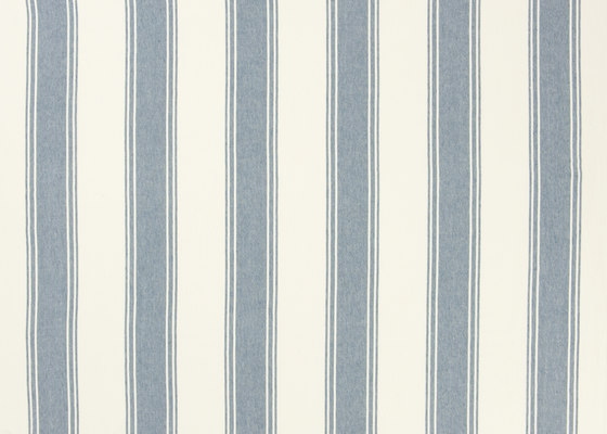 Signature Vintage Linens Fabrics | Danvers Stripe - Denim/Cream | Dekorstoffe | Designers Guild