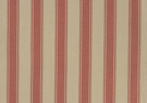Signature Vintage Linens Fabrics | Danvers Stripe - Poppy/Linen | Tessuti decorative | Designers Guild