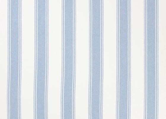Signature Vintage Linens Fabrics | Danvers Stripe - Sky/White | Drapery fabrics | Designers Guild
