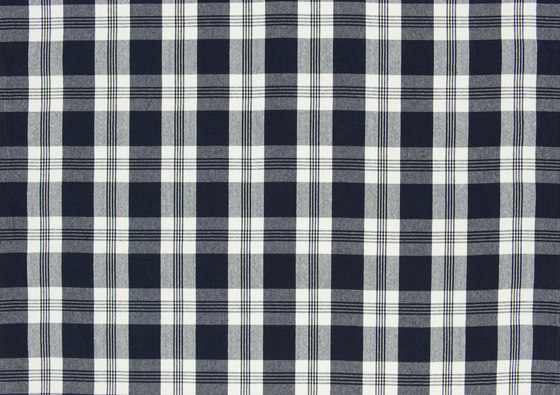Signature Vintage Linens Fabrics | Mill Pond Check - Navy/White | Drapery fabrics | Designers Guild