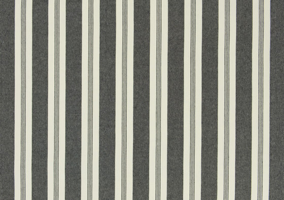 Signature Vintage Linens Fabrics | Mill Pond Stripe - Black/Cream | Tejidos decorativos | Designers Guild