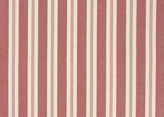 Signature Vintage Linens Fabrics | Mill Pond Stripe - Poppy/Cream | Tissus de décoration | Designers Guild
