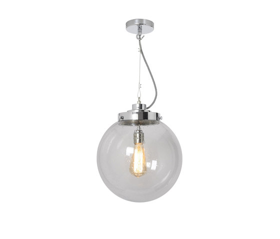 Globe Medium, Seedy Clear and chrome with black & white braided cable | Suspended lights | Original BTC