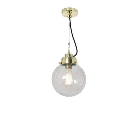 Globe Small, Clear Seedy and brass with black braided cable | Pendelleuchten | Original BTC