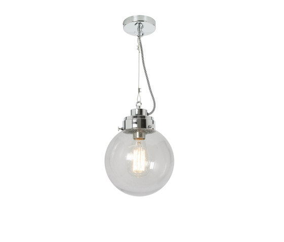 Globe Small, Clear Seedy and chrome with black & white braided cable | Suspensions | Original BTC