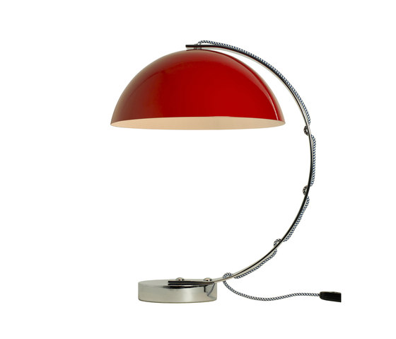 London Table Light, Red Shade, White & Blue Cable | Lámparas de sobremesa | Original BTC