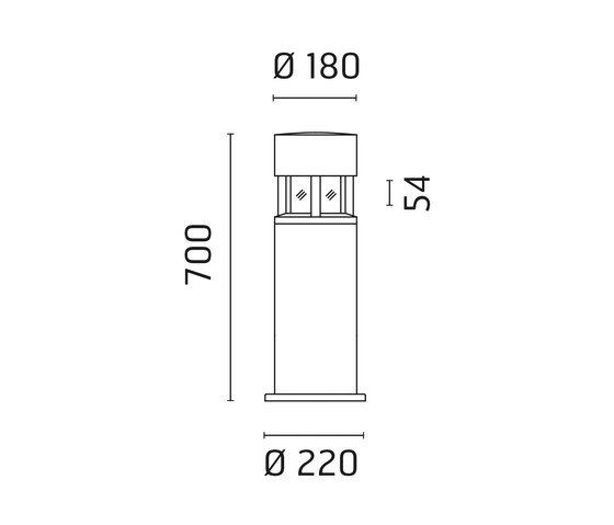 Silvia on post /  H. 700 mm - Sandblasted Glass - 360° Emission | Outdoor floor lights | Ares