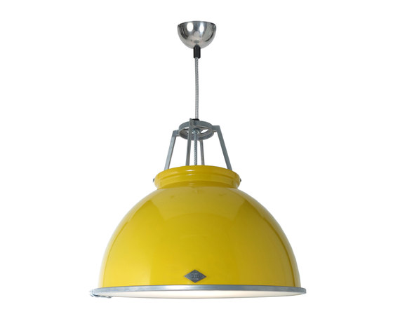 Titan Size 3 Pendant, Yellow with Etched Glass | Suspensions | Original BTC