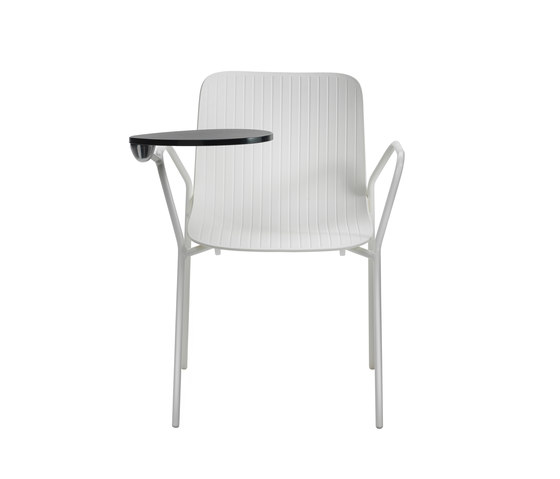 Dragonfly | Stacking chair with armrests and anti-panic writing tablet | Sillas | Segis