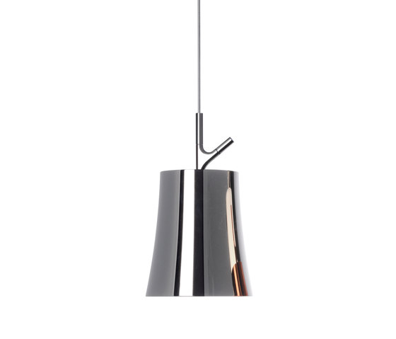 Birdie Metal suspension small black chrome | Suspended lights | Foscarini