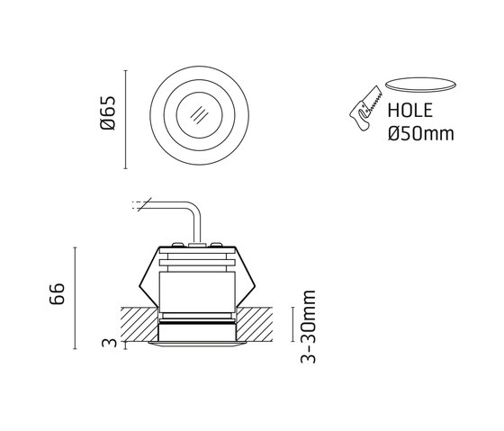 Sigma Power LED / Ghiera in acciao inox 316L - Versione con molle - Fascio Medio 30° | Lampade outdoor incasso soffitto | Ares