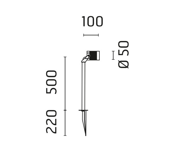 Iota Power LED / Pole H.500 mm - Adjustable - Medium Beam 30° | Projecteurs | Ares
