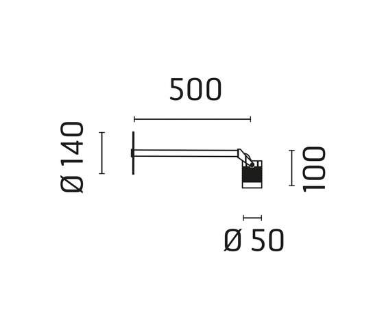 Iota Power LED / Wall Bracket L.500 mm - Adjustable - Narrow Beam 10° | Projecteurs | Ares