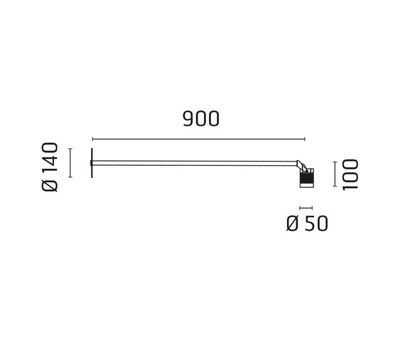 Iota Power LED / Wall Bracket L.900 mm - Adjustable - Medium Beam 30° | Projecteurs | Ares