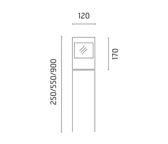 Leo 120 a palo / Monodirezionale - Vetro Trasparente | Lampade outdoor pavimento | Ares