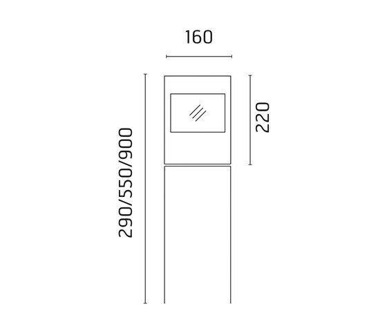 Leo 160 a palo / Bidirezionale - Vetro Trasparente | Lampade outdoor pavimento | Ares