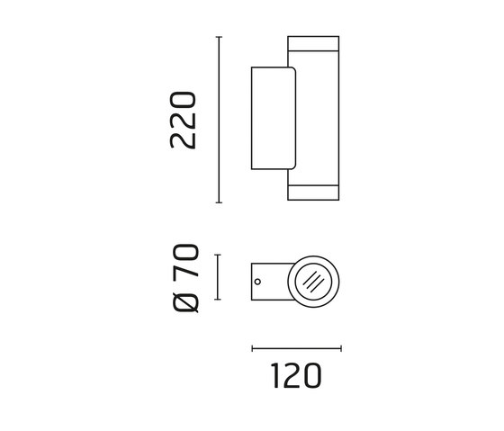 Emma 70 Power LED / Unidirectional - Wide Beam 50° | Außen Wandanbauleuchten | Ares